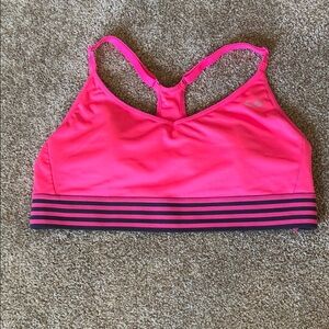 Hot pink racerback sports bra